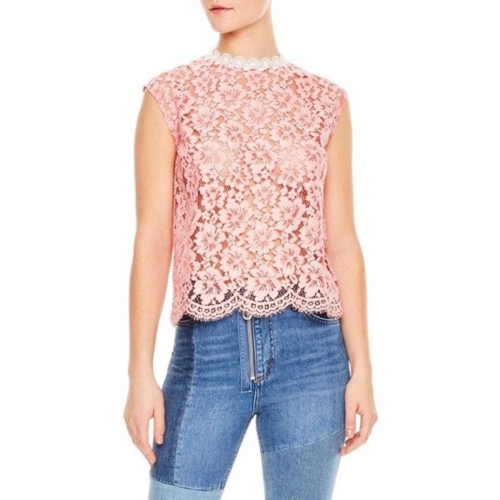 Sandro pink lace top 🌸